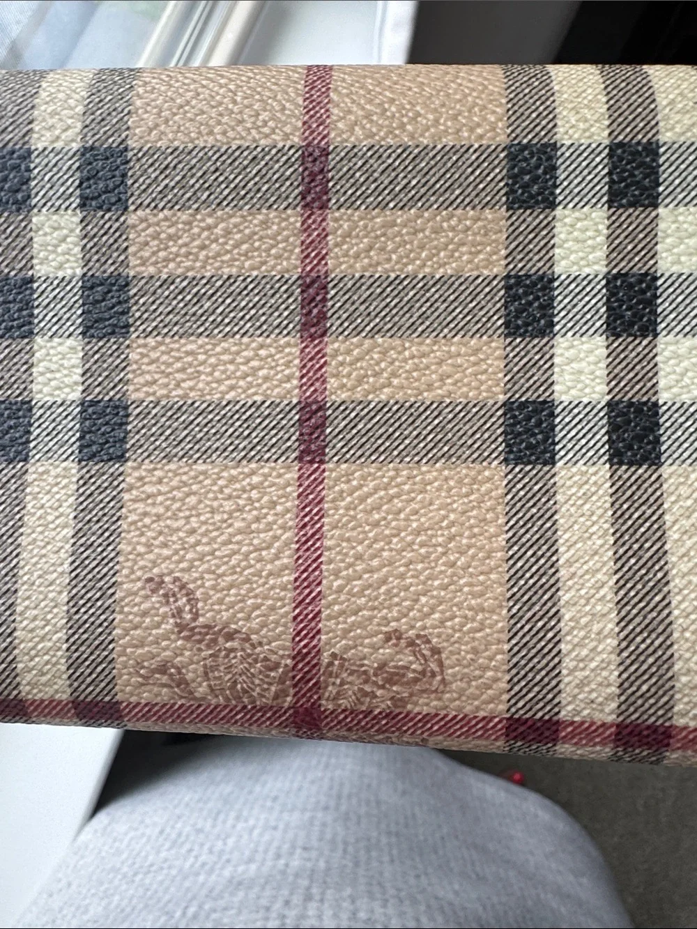 Burberry Check Leather Wallet with dust bag